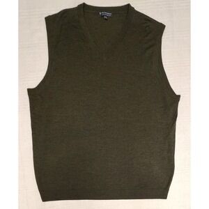 Hart Schaffner Marx Mens 3XT Extra Fine Merino Wool Sweater Vest Dark Green